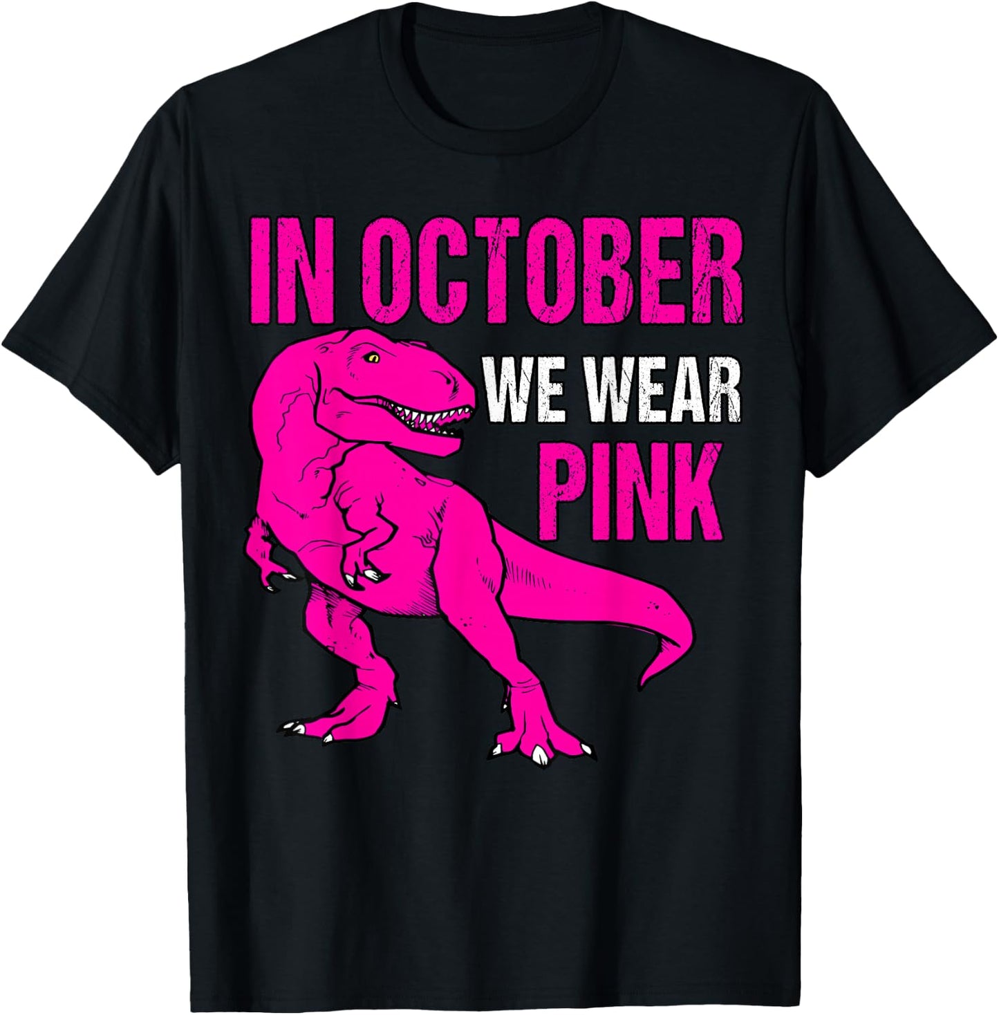 In October We Wear Pink Breast Cancer Awareness Kids Boys T-Shirt - T-Shirt | Black