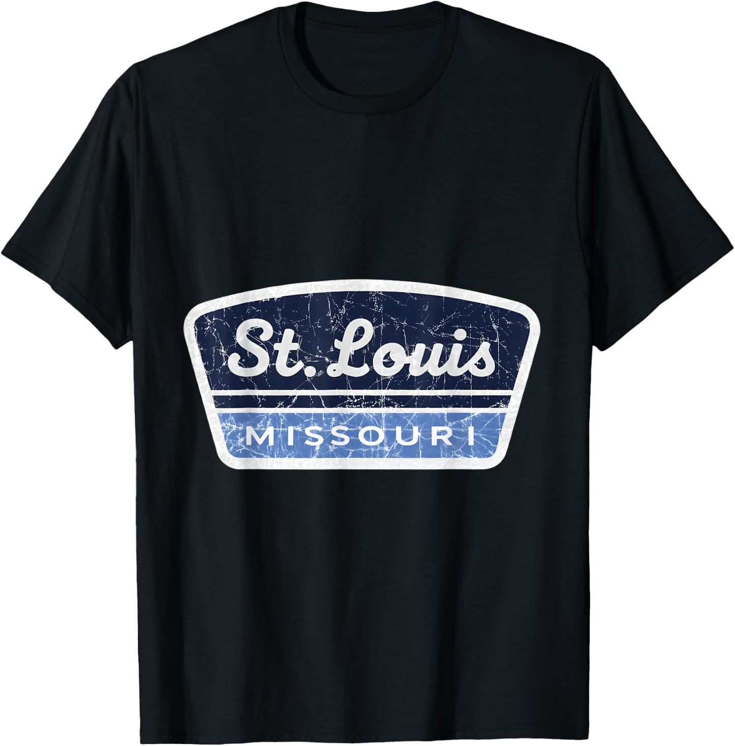 St Louis Missouri Vintage Retro City Travel Badge T-Shirt - T-Shirt | Black