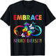 Embrace Neurodiverity Rainbow Infinity Butterfly Autism T-Shirt - T-Shirt | Black