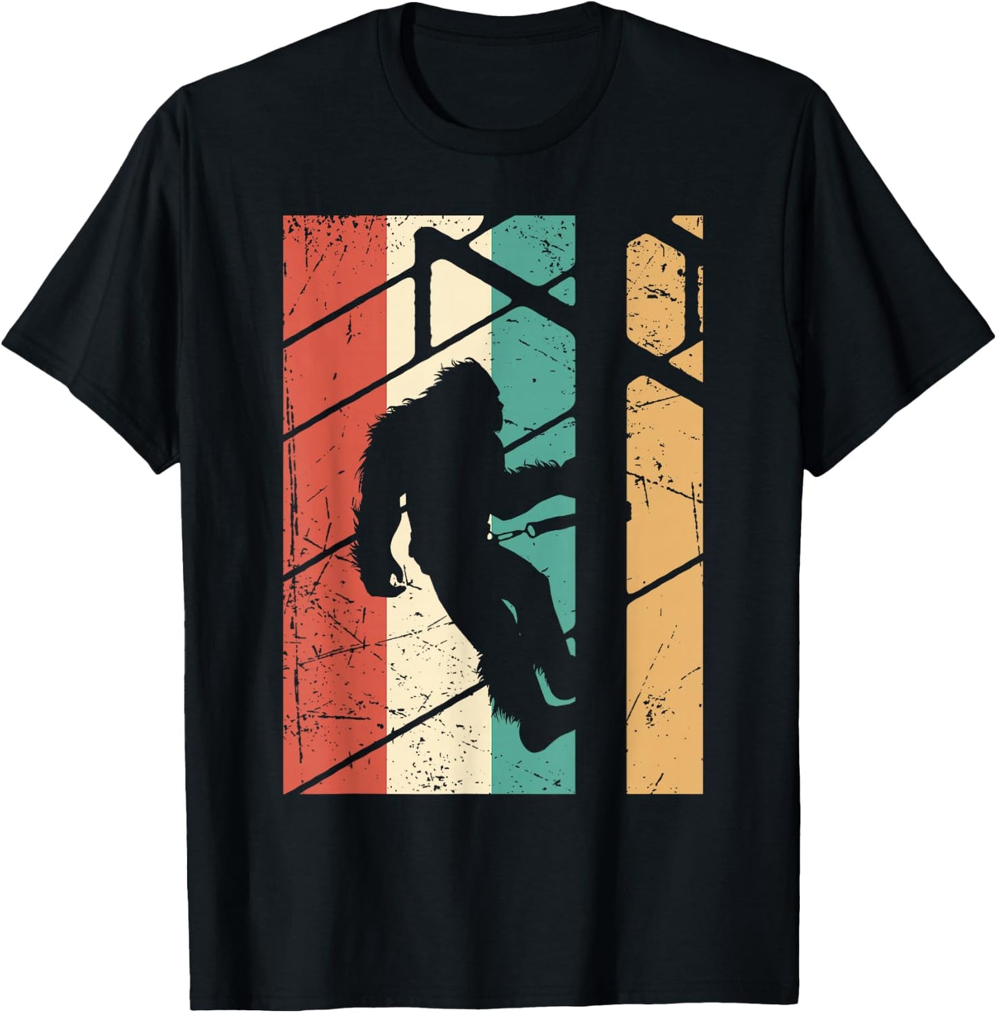 Vintage Bigfoot Lineman Electrician Sasquatch Lineworker T-Shirt - T-Shirt | Black