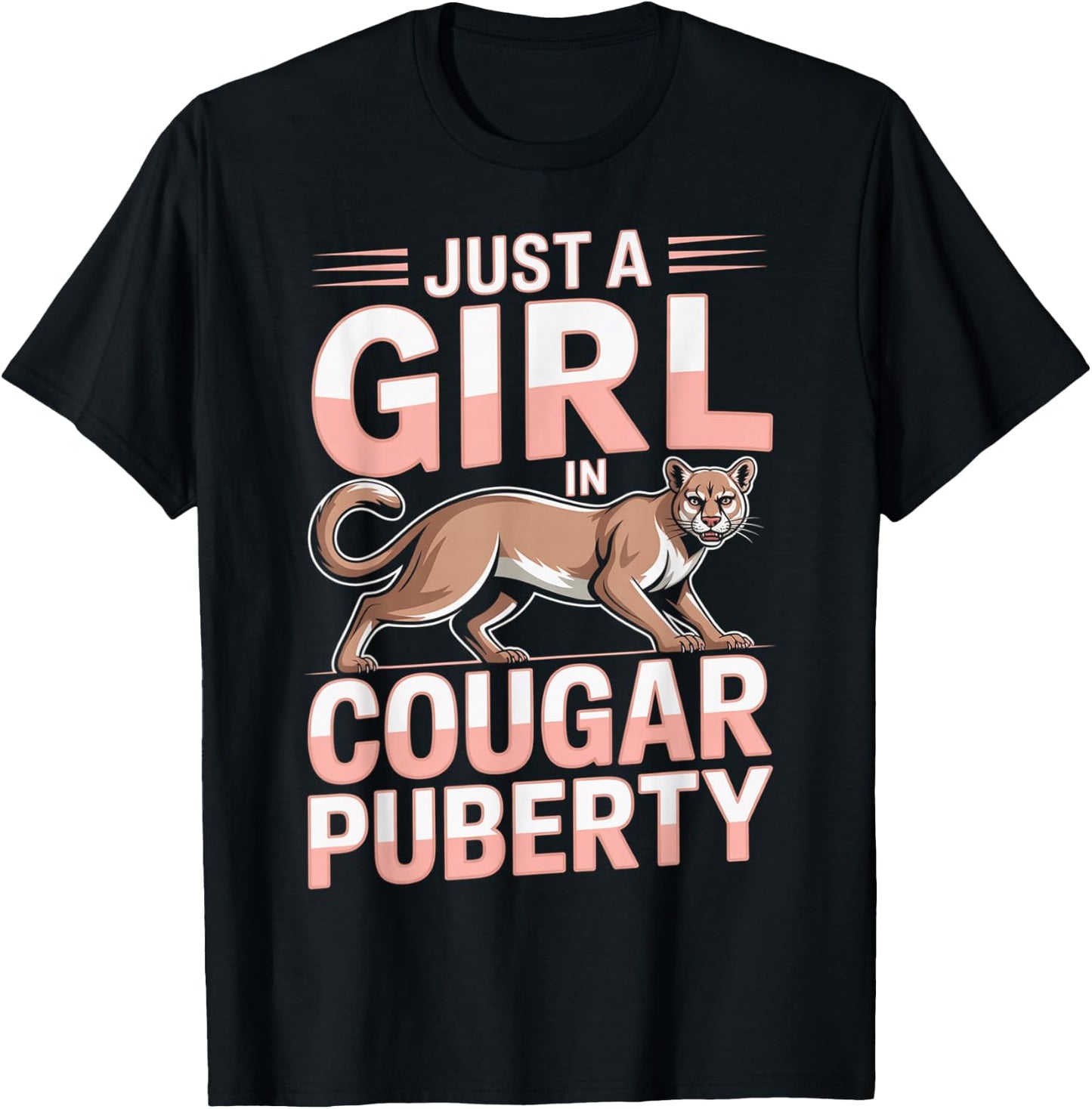 Funny Menopause Perimenopause Cougar Puberty 50th Birthday T-Shirt - T-Shirt | Black