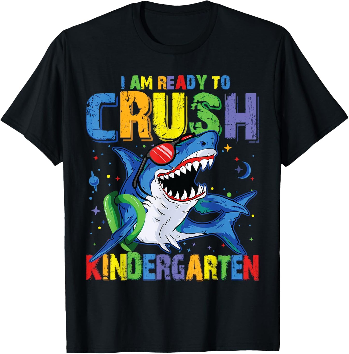Shark Back to School for Boy I'm Ready To Crush Kindergarten T-Shirt - T-Shirt | Black