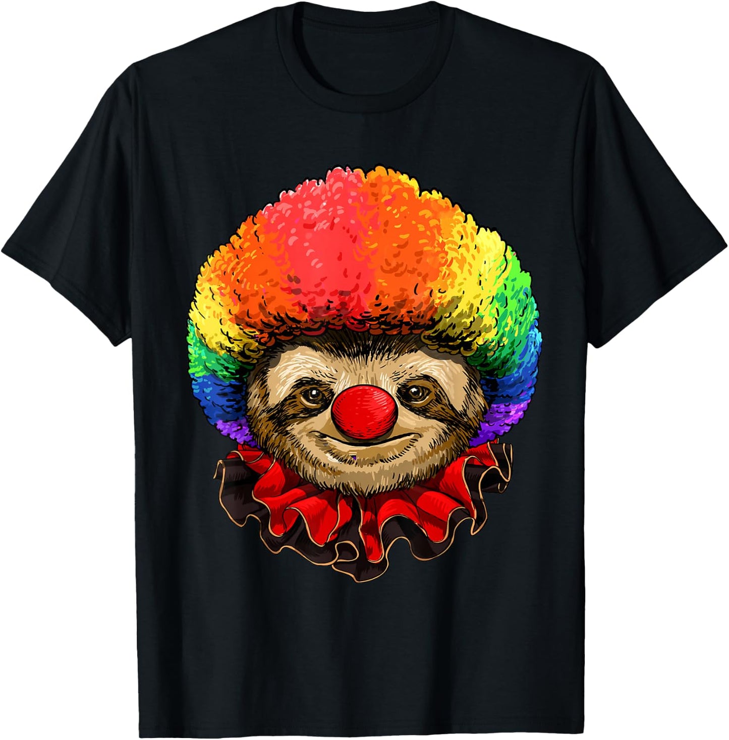 Sloth Clown Wildlife Sloth Forest Animal Circus T-Shirt - T-Shirt | Black