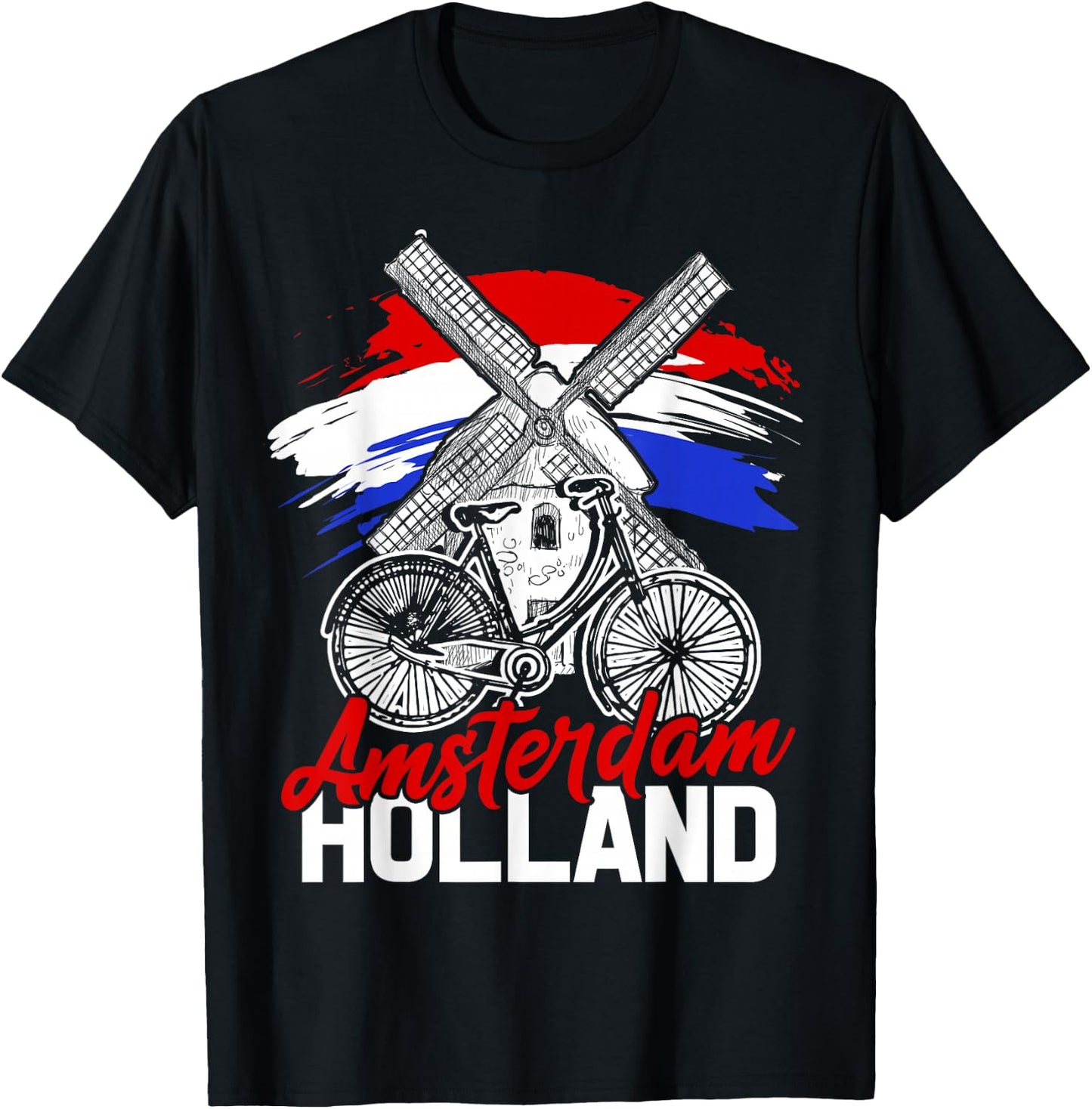 The Netherlands Amsterdam Nederland Dutch T-Shirt - T-Shirt | Black