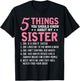 5 Things You Should Know About My Sister Funny Brother T-Shirt - T-Shirt | Black