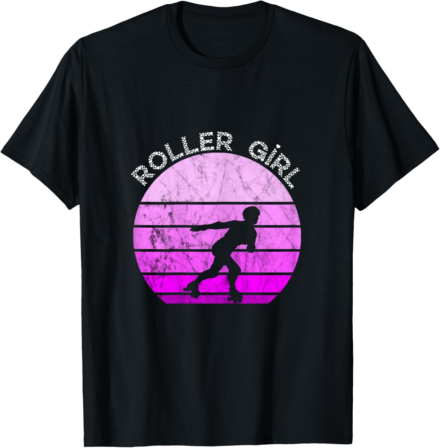 Roller Skates Girls Retro Vintage Roller Skating Inline Skater T-Shirt - T-Shirt | Black