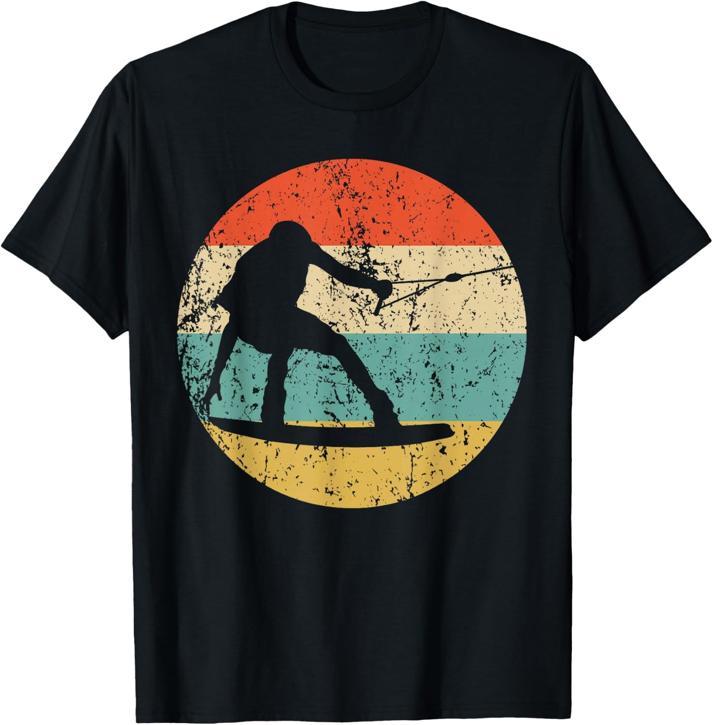 Vintage Retro Style Wakeboarding Retro Wakeboarder T-Shirt - T-Shirt | Black