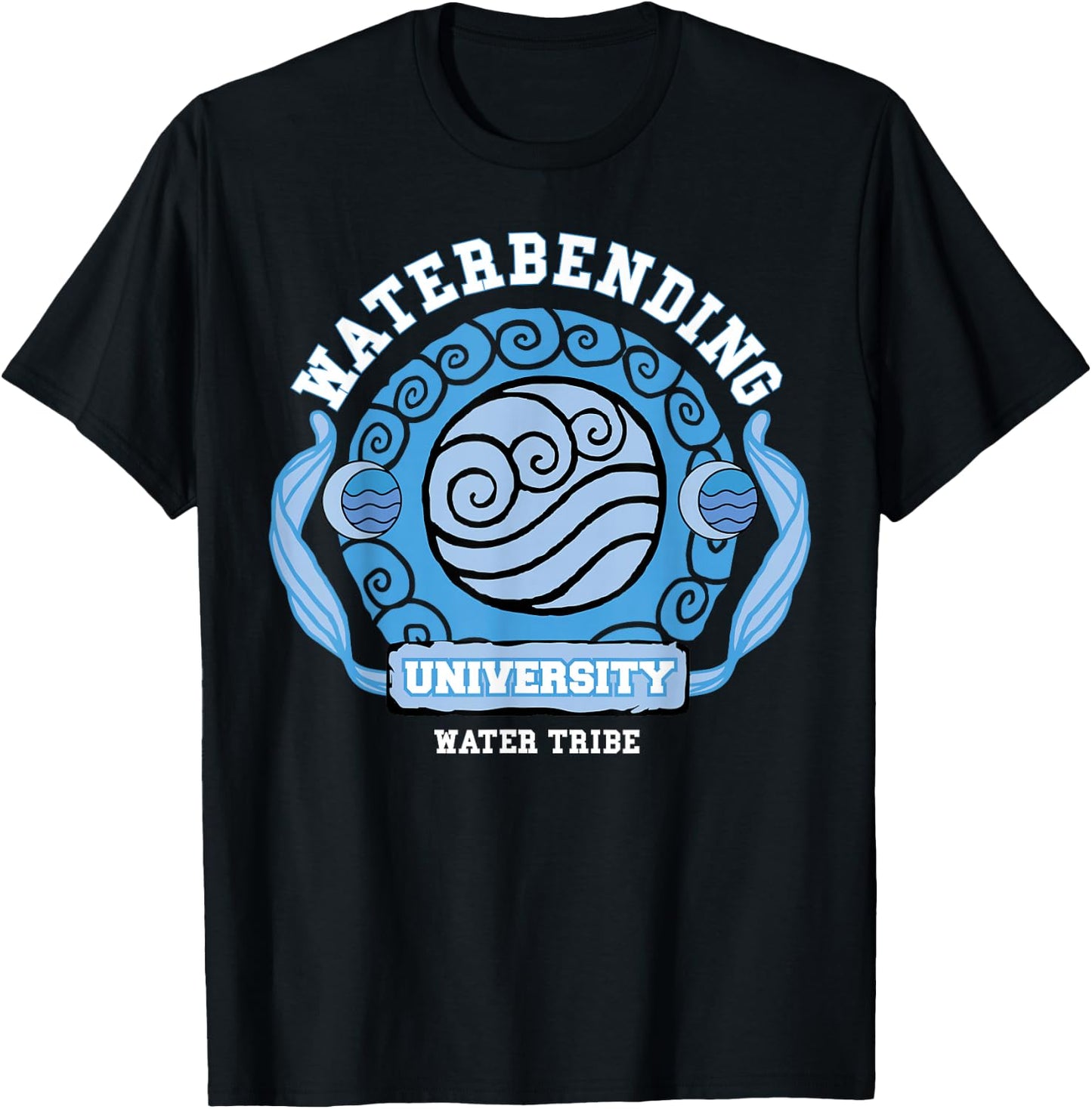 Water Bending University Logo Water Nation T-Shirt - T-Shirt | Black