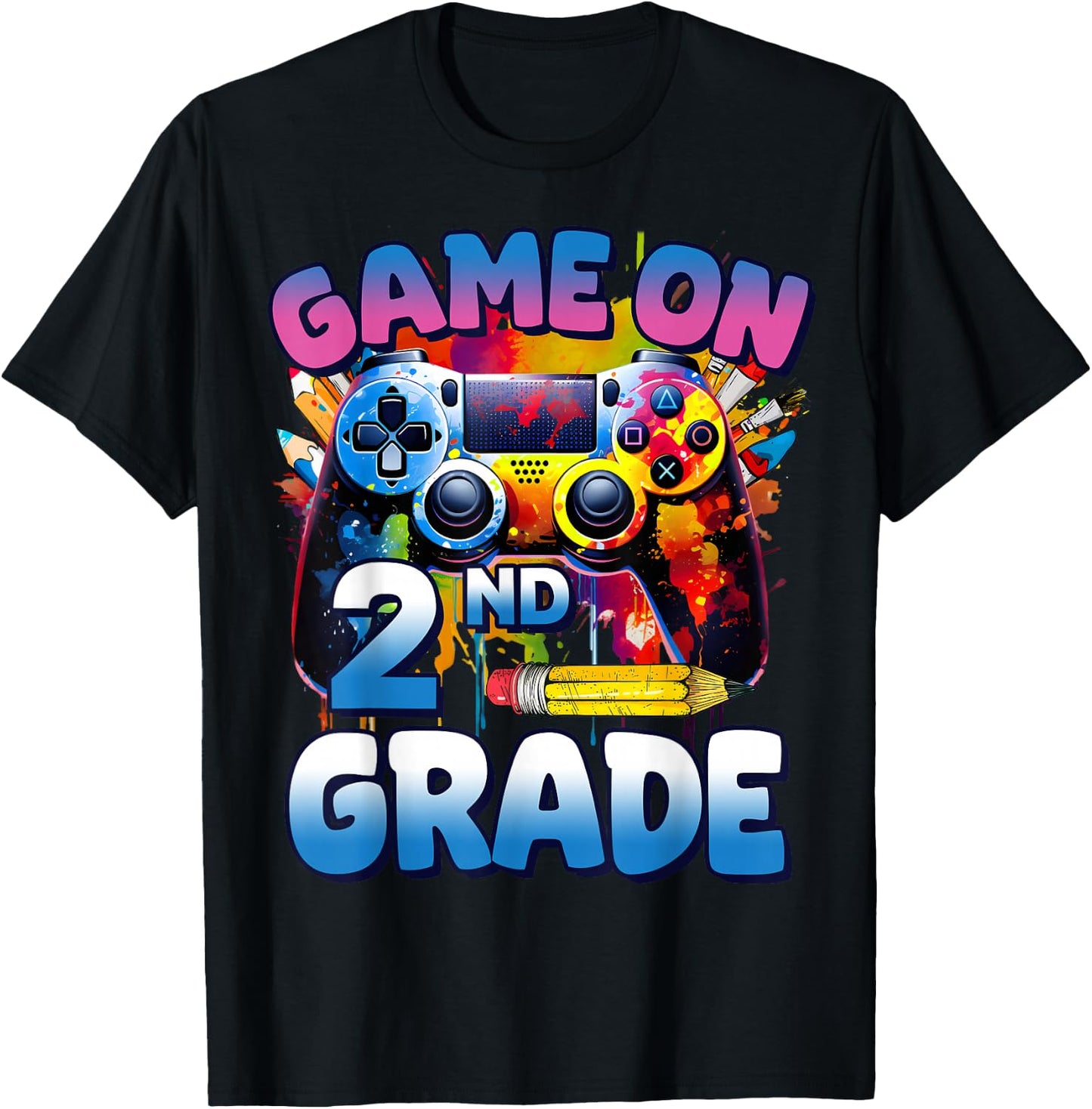 Game On 2nd Grade First Day Gamer Shirt Boys T-Shirt - T-Shirt | Black