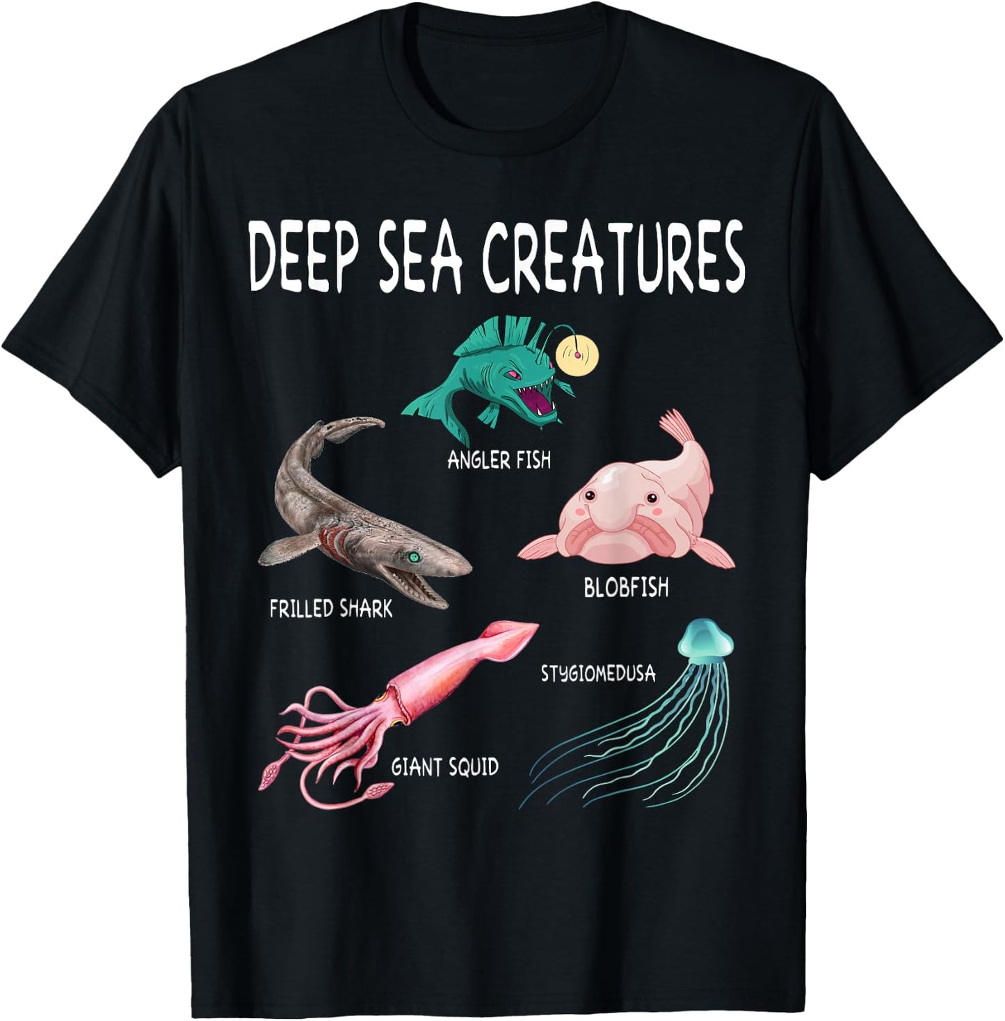 Deep Sea Creatures Educational Future Marine Biologist T-Shirt - T-Shirt | Black