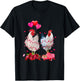 Funny Chicken Valentines Day Heart Chicken Couple Men Women T-Shirt - T-Shirt | Black