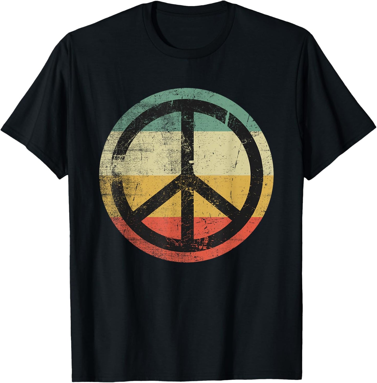 Retro Vintage Design Peace Sign T-Shirt - T-Shirt | Black