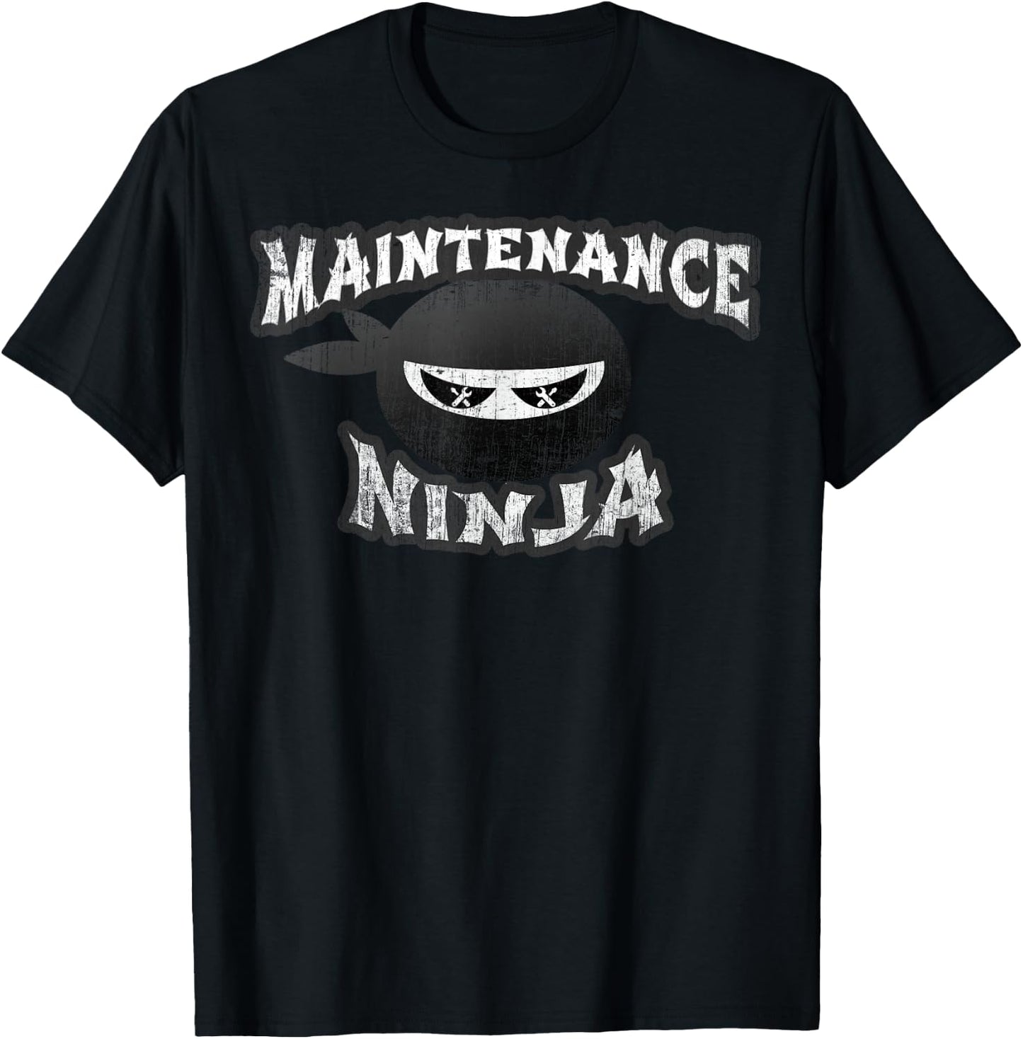 Maintenance Ninja Upkeep Technician Multitasking Repair Team T-Shirt - T-Shirt | Black
