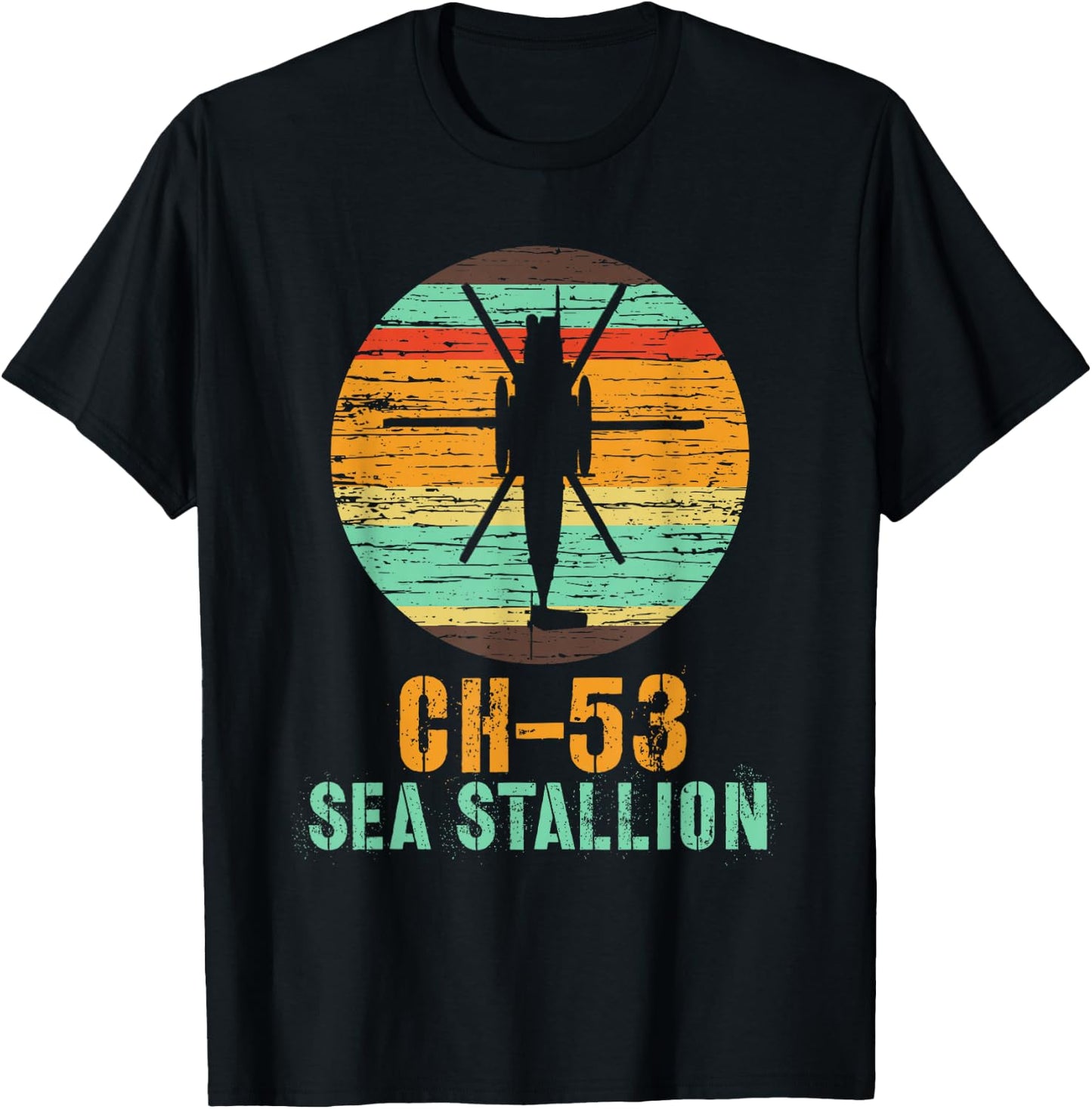 Vintage CH-53 Sea Stallion Helicopter Military Shirt T-Shirt - T-Shirt | Black