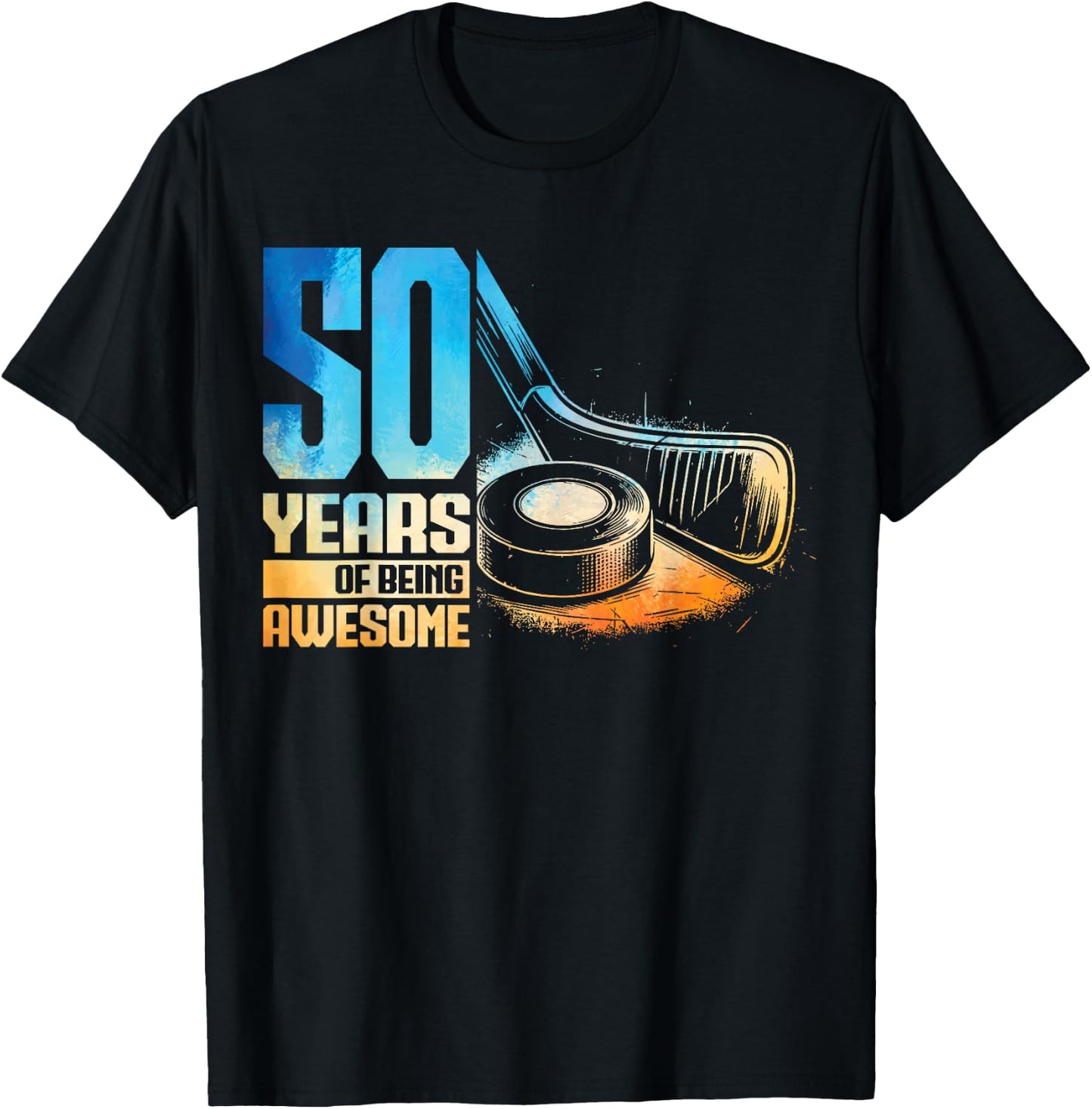 50th Birthday Men Icehockey Player Ice Hockey 50 Years Old T-Shirt - T-Shirt | Black