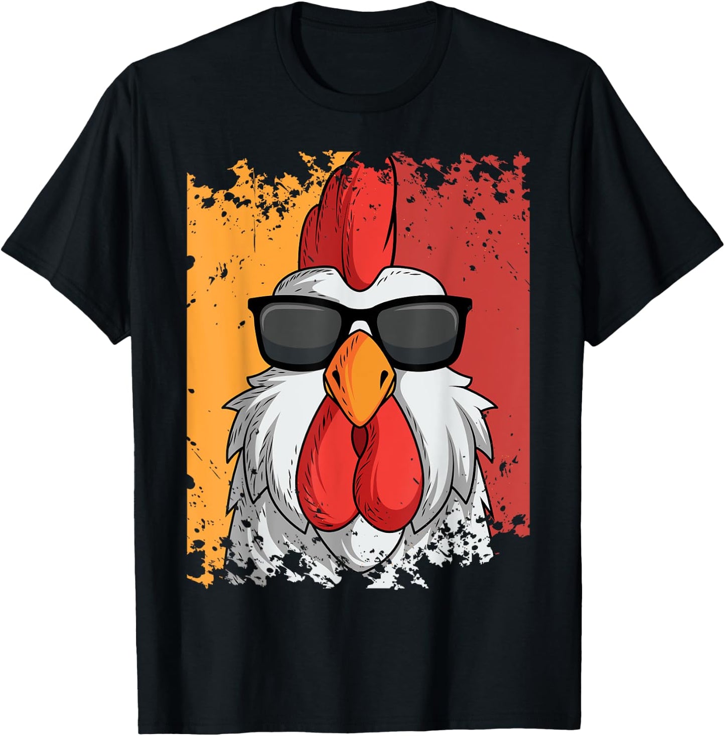 Rooster Retro Vintage Sunglasses Chicken Farm Poultry Lover T-Shirt - T-Shirt | Black