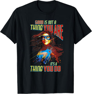 Marvel Ms. Marvel Good Is Not A Thing You Are Quote T-Shirt - T-Shirt | Black