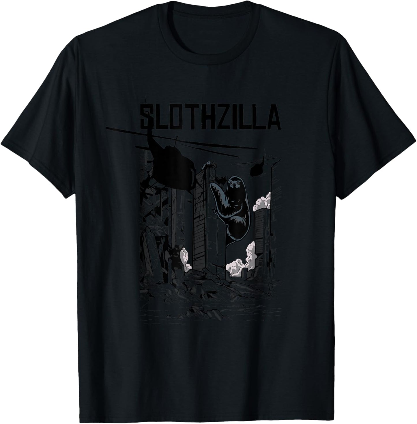 Slothzilla Apocalyptic Parody Sloth Gift Women Kids T-Shirt - T-Shirt | Black