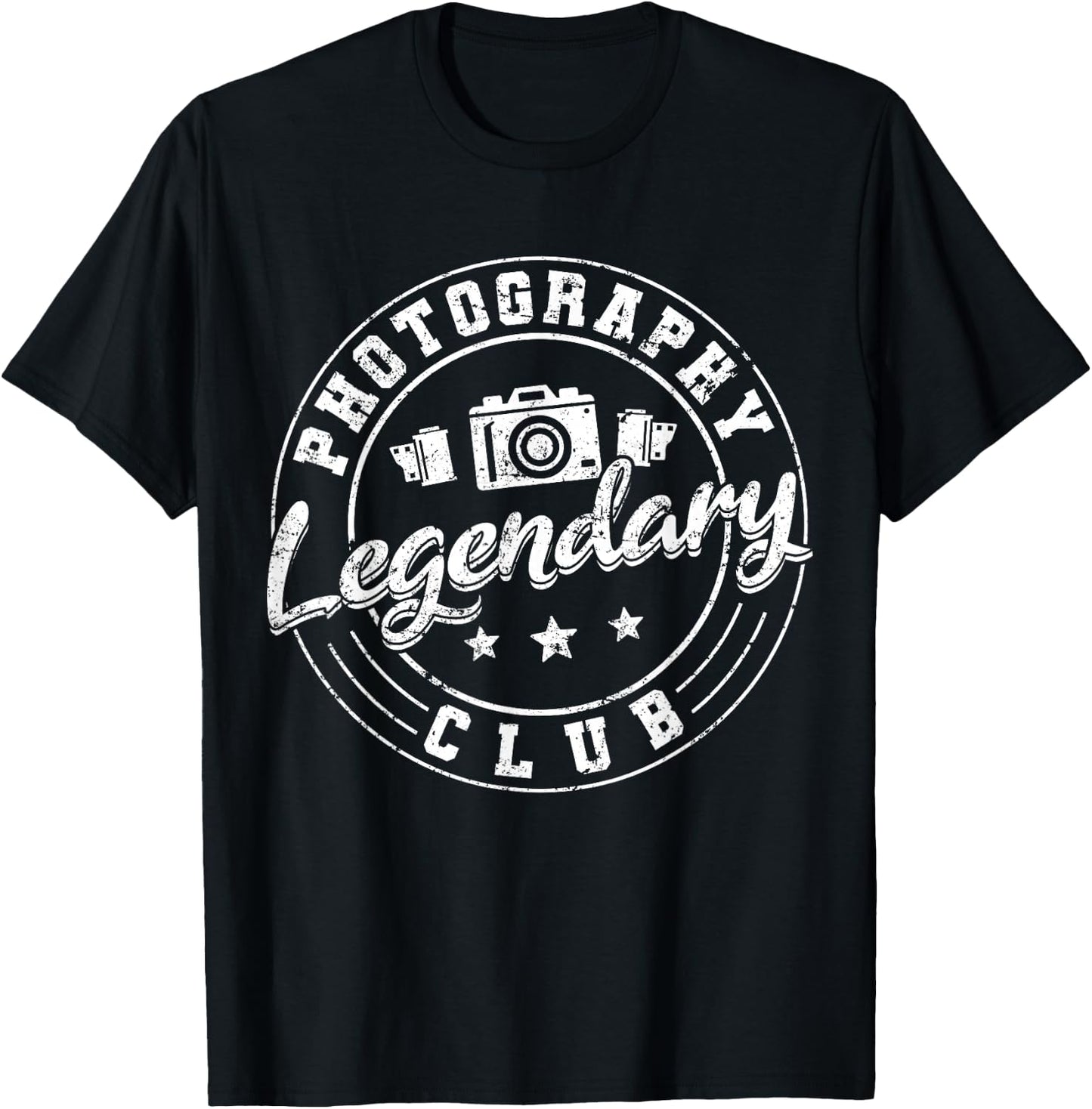 Photography Camera Lens Retro Legendary Photography Club T-Shirt - T-Shirt | Black