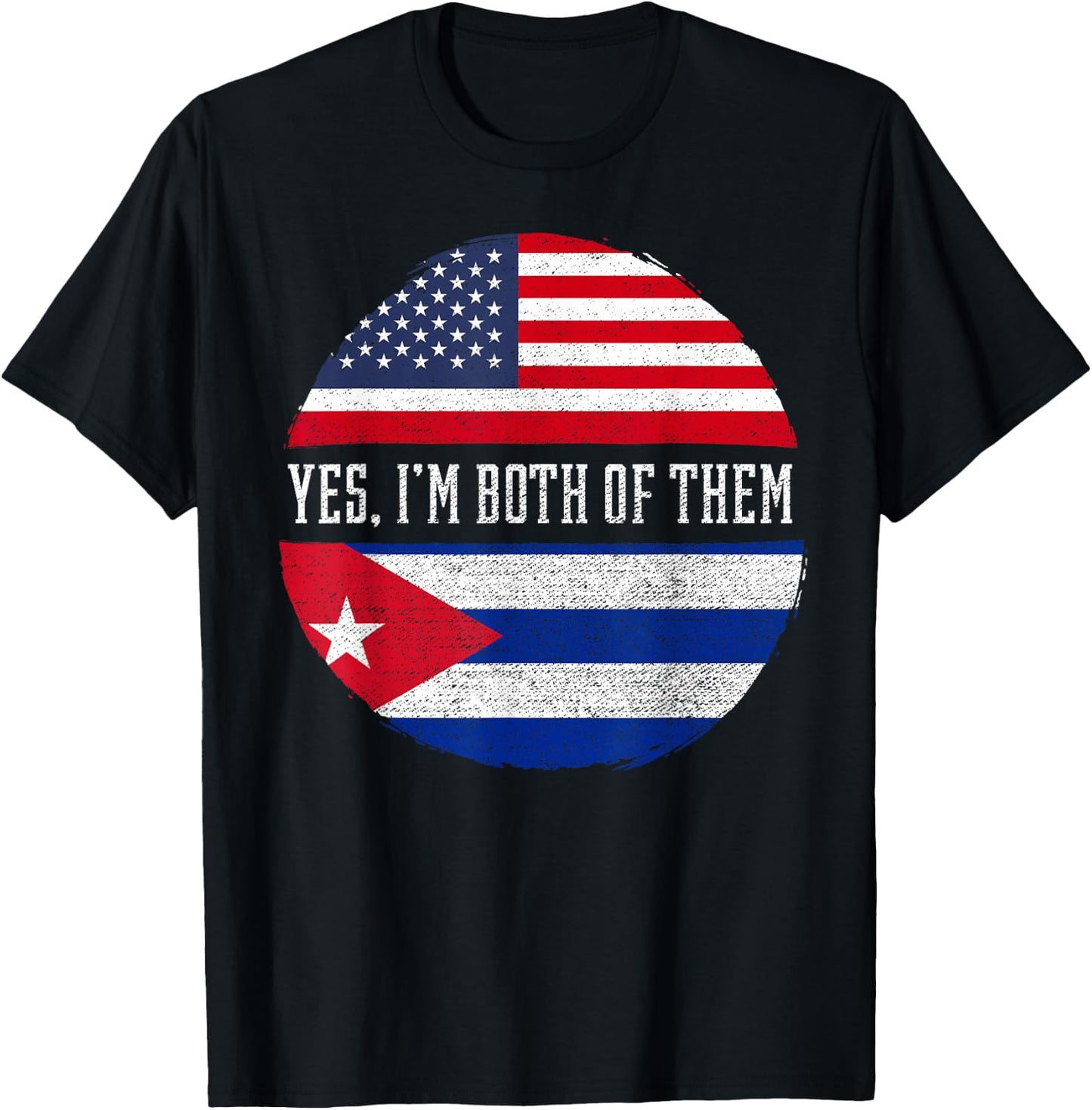 Half American Half Cuban USA Flag Cuba Heritage DNA T-Shirt - T-Shirt | Black