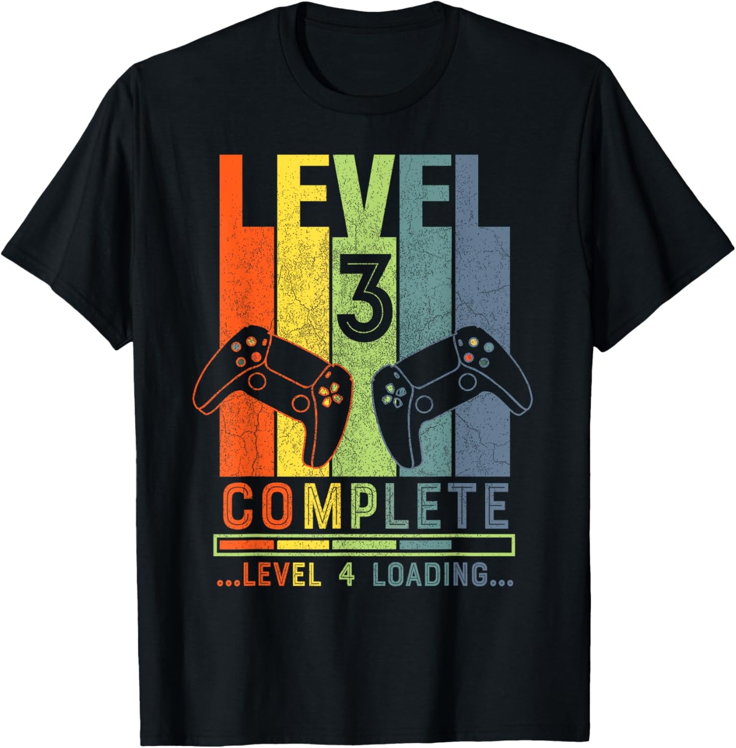 Level 3 Complete Gamer Gift 3 Years Wedding Anniversary T-Shirt - T-Shirt | Black