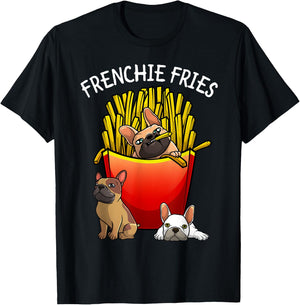 Funny Frenchie Fries French Bulldog Lover Men Women Kids T-Shirt - T-Shirt | Black