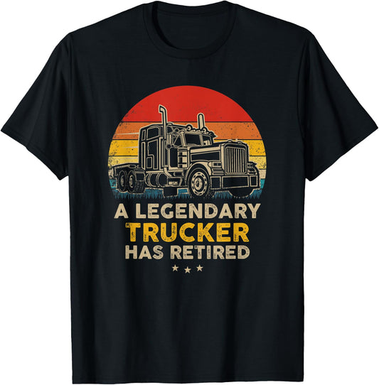 Retired Truck Driver - Vintage Trucker Retro Style T-Shirt - T-Shirt | Black