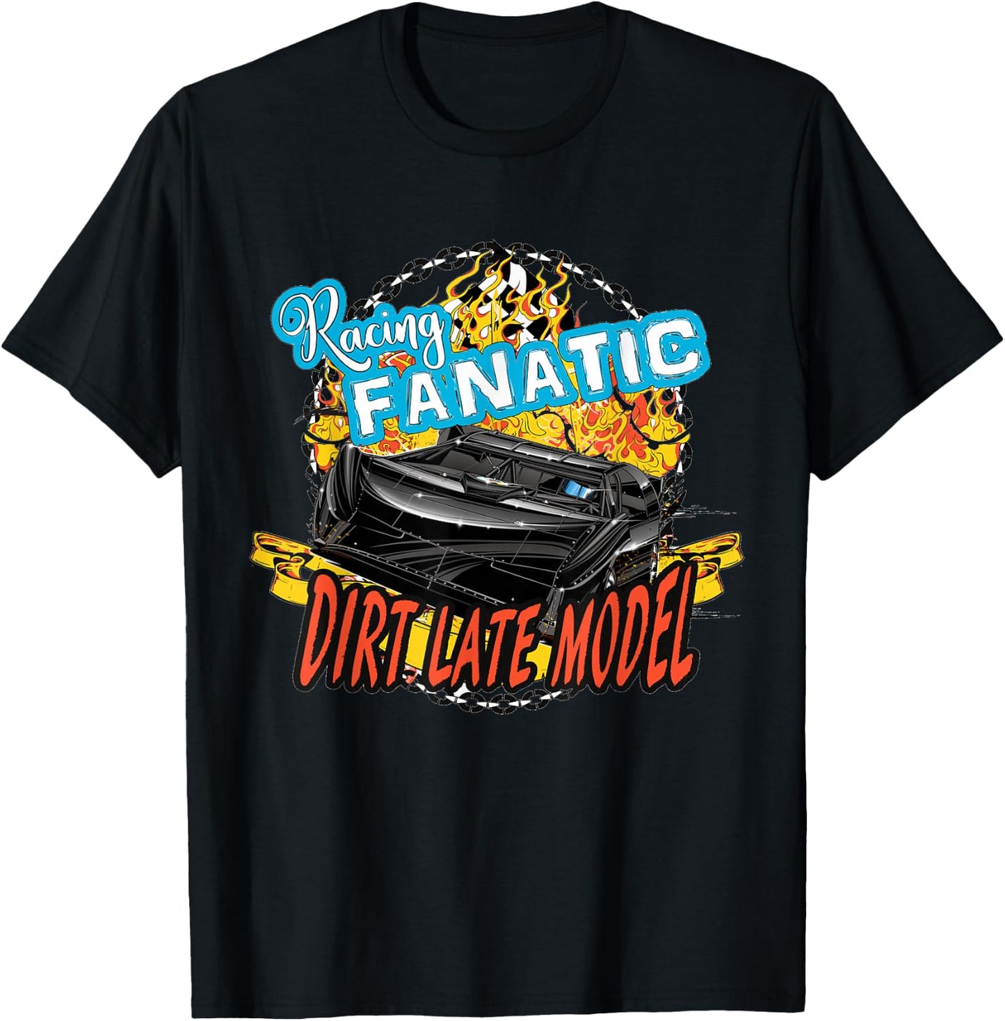 Dirt Late Model T Shirt | Racing Fanatic T-Shirt - T-Shirt | Black