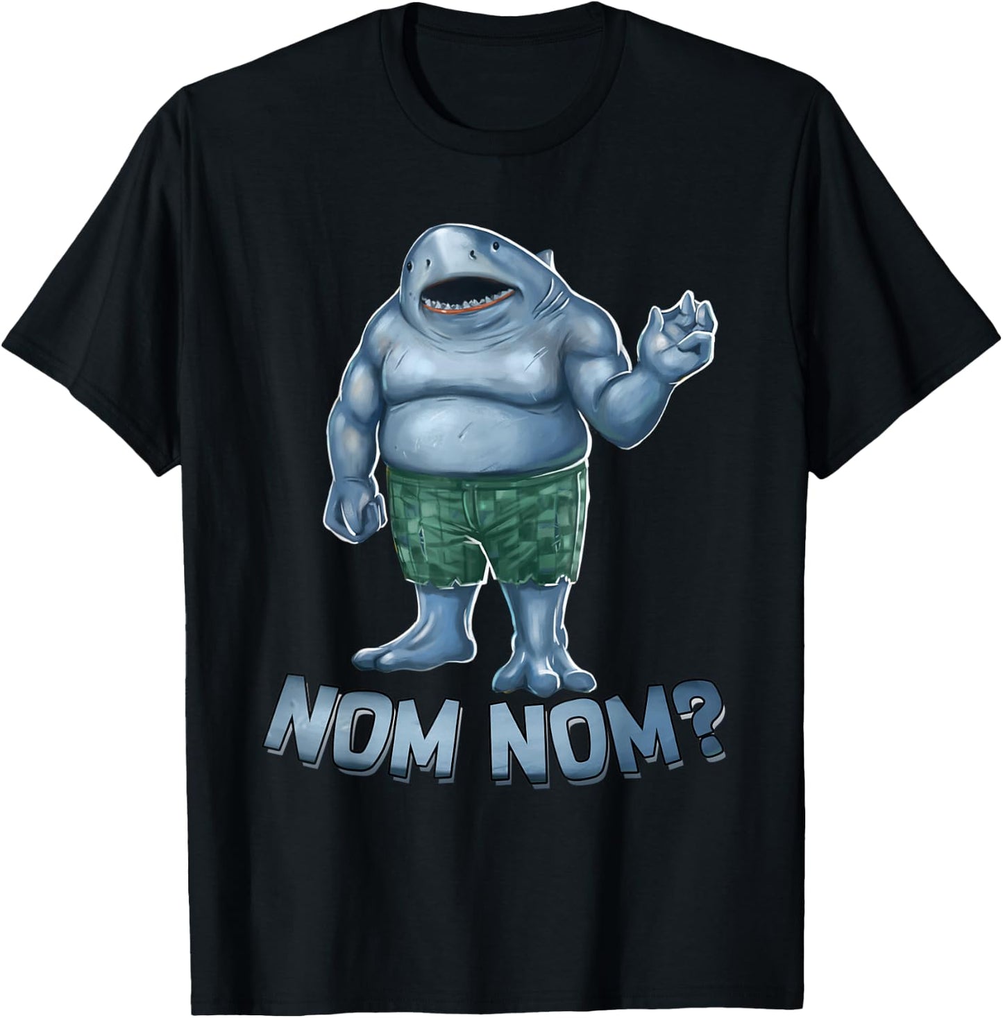 Big Shark In The Squad Nom Nom Funny Movie Character T-Shirt - T-Shirt | Black