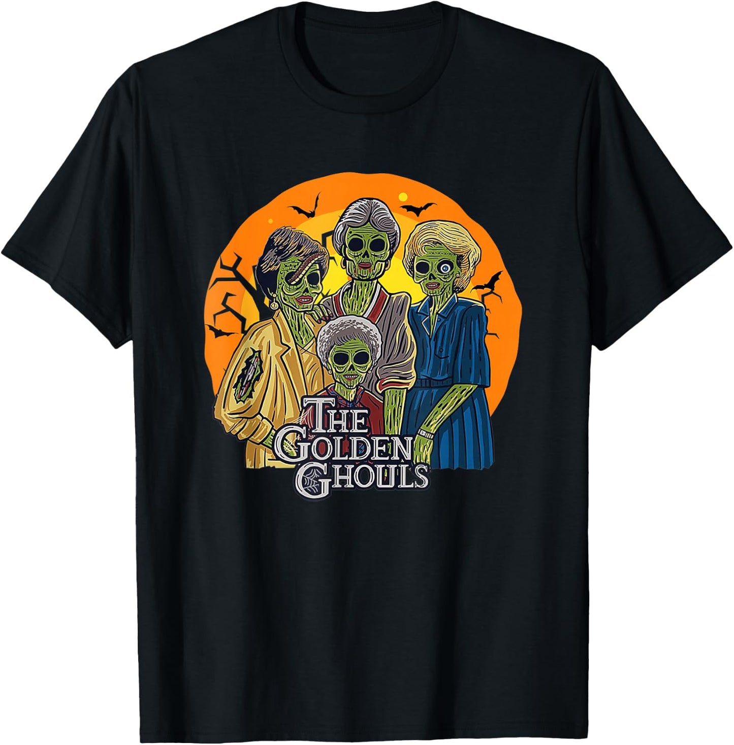 The Golden Ghouls Funny Halloween T-Shirt - T-Shirt | Black