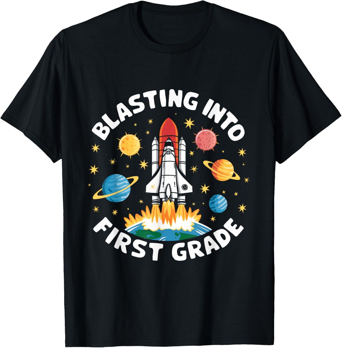 Space Astronaut 1st Grade Back To School Student Teacher T-Shirt - T-Shirt | Black