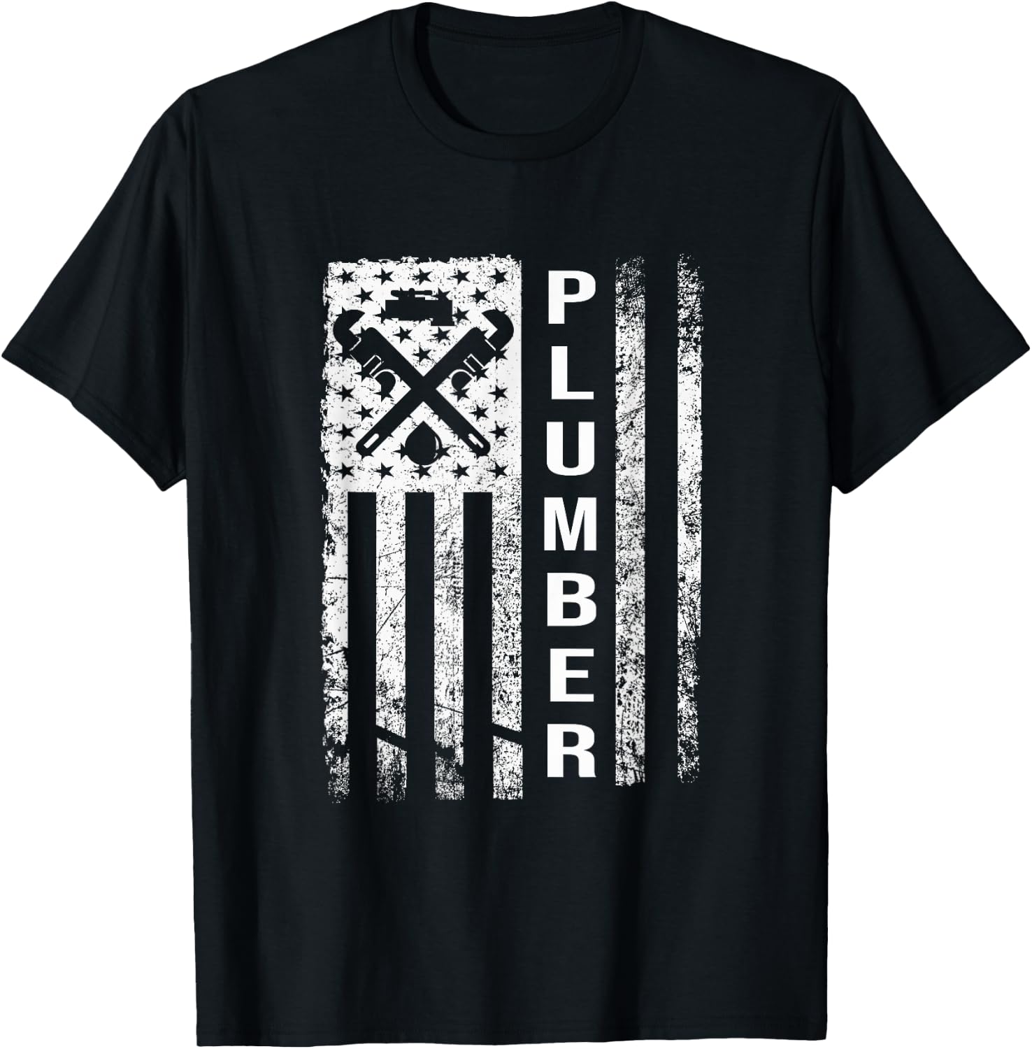 Plumber Flag - Gifts For Plumbers Funny Plumbing Outfit T-Shirt - T-Shirt | Black