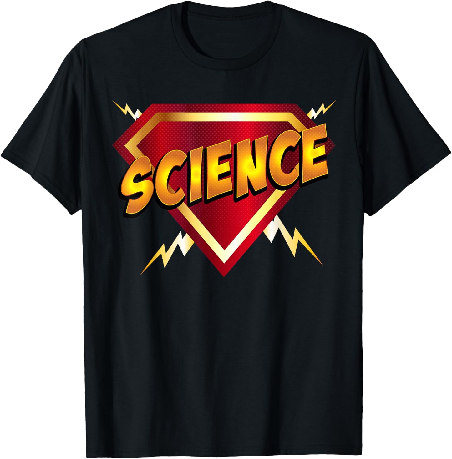 Super Science Superhero Scientist Comic Style T-Shirt - T-Shirt | Black