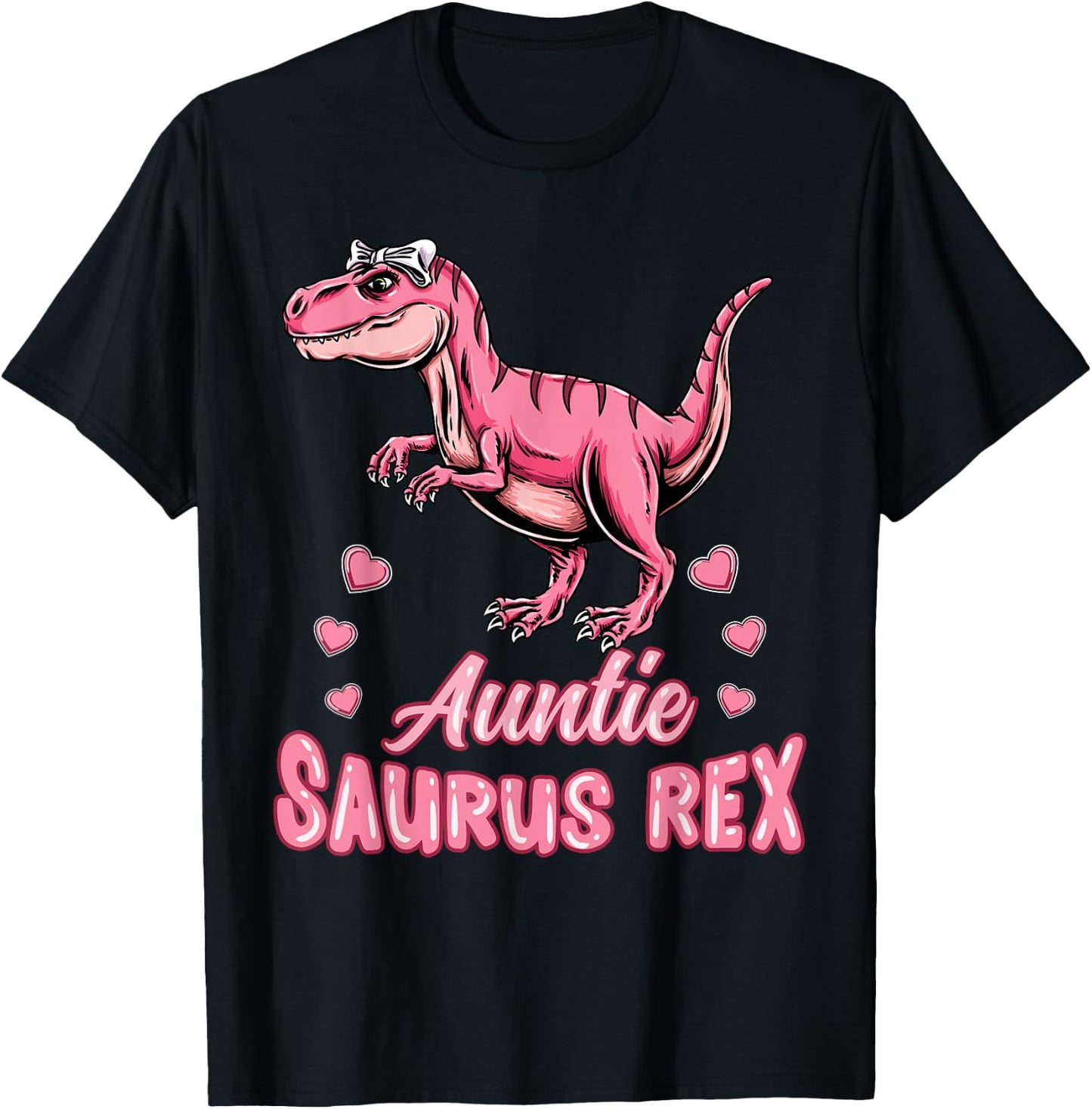 Auntie Saurus Rex Auntiesaurus Dinosaur Family T-Shirt - T-Shirt | Black