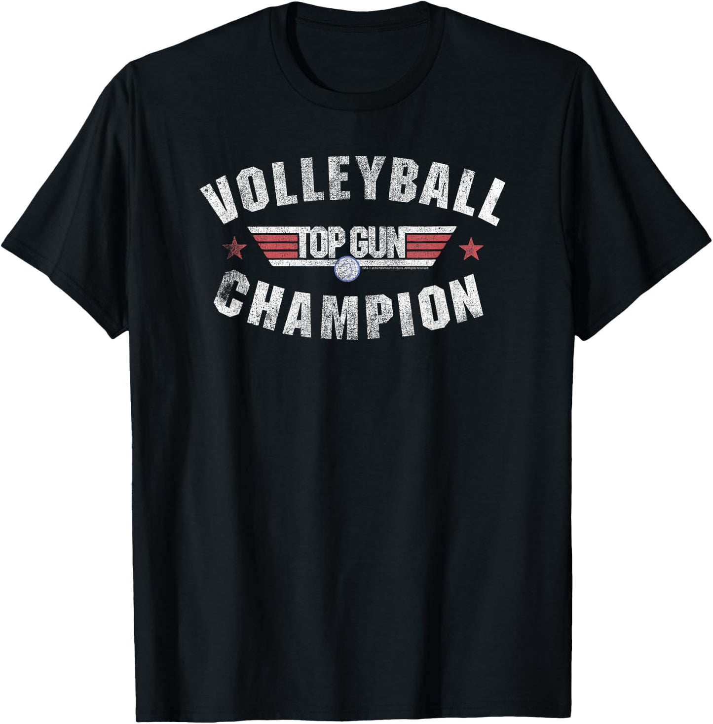 Top Gun Volleyball Champion Logo Action Movie T-Shirt - T-Shirt | Black
