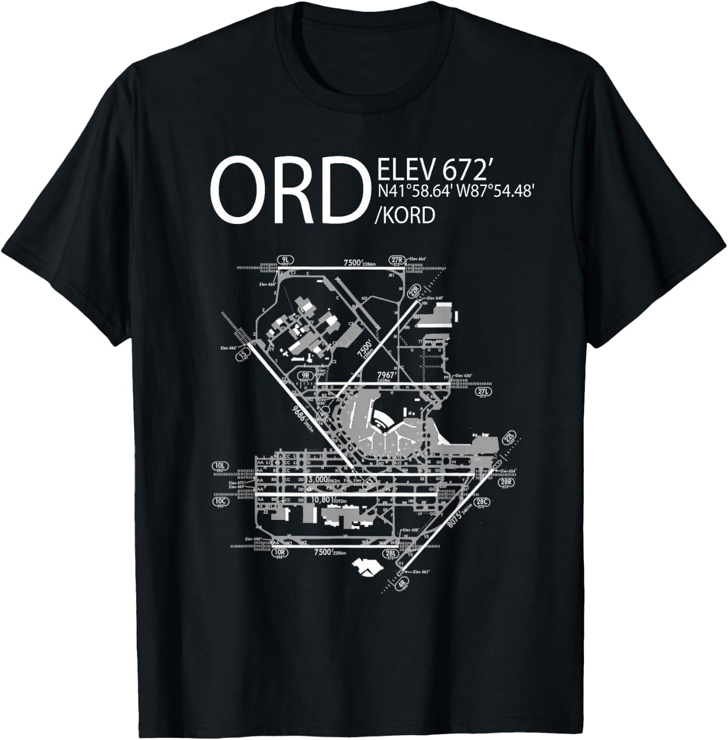 ORD Ground Map T-Shirt - T-Shirt | Black