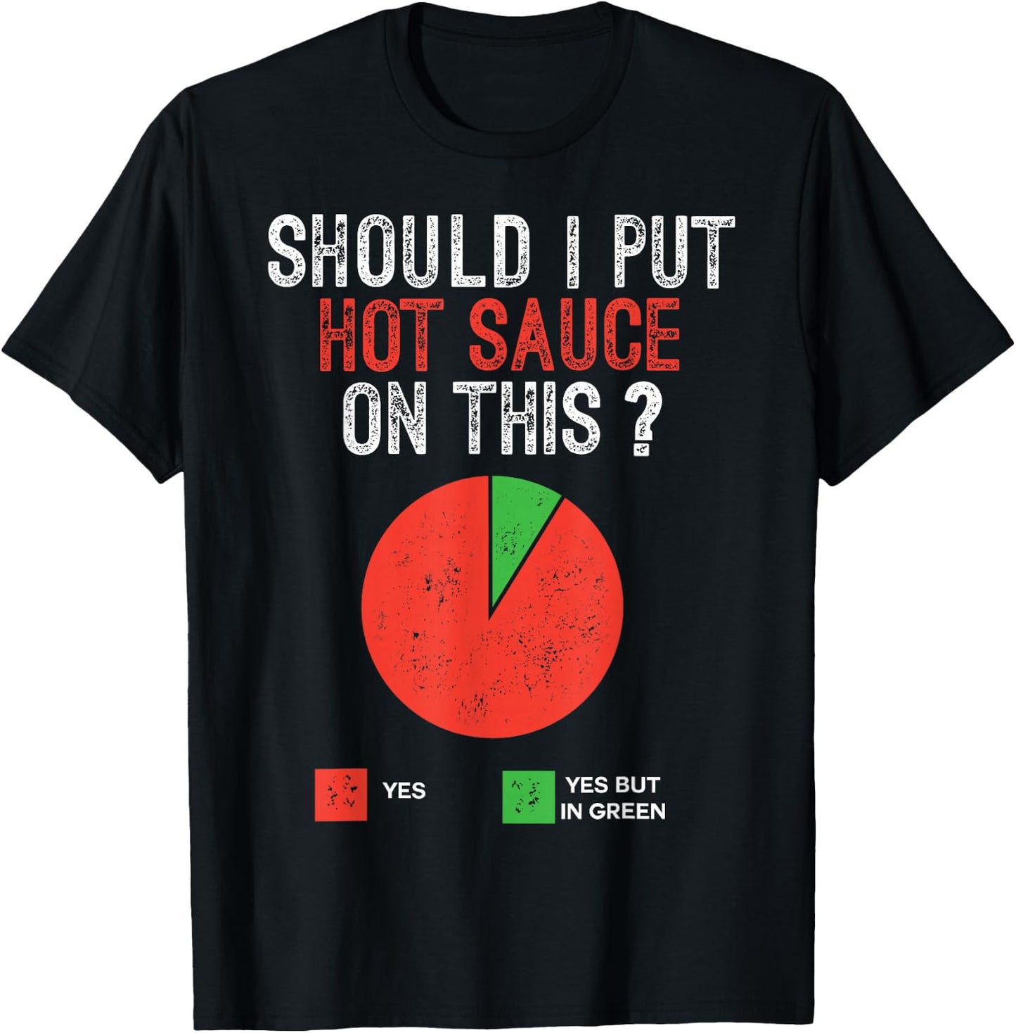 Should I Put Hot Sauce On This Pie Graph Funny T-Shirt - T-Shirt | Black