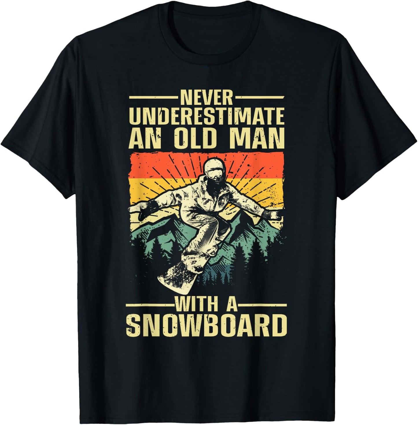 Cool Snowboard Art Men Women Skier Snowboarding Snowboarder T-Shirt - T-Shirt | Black