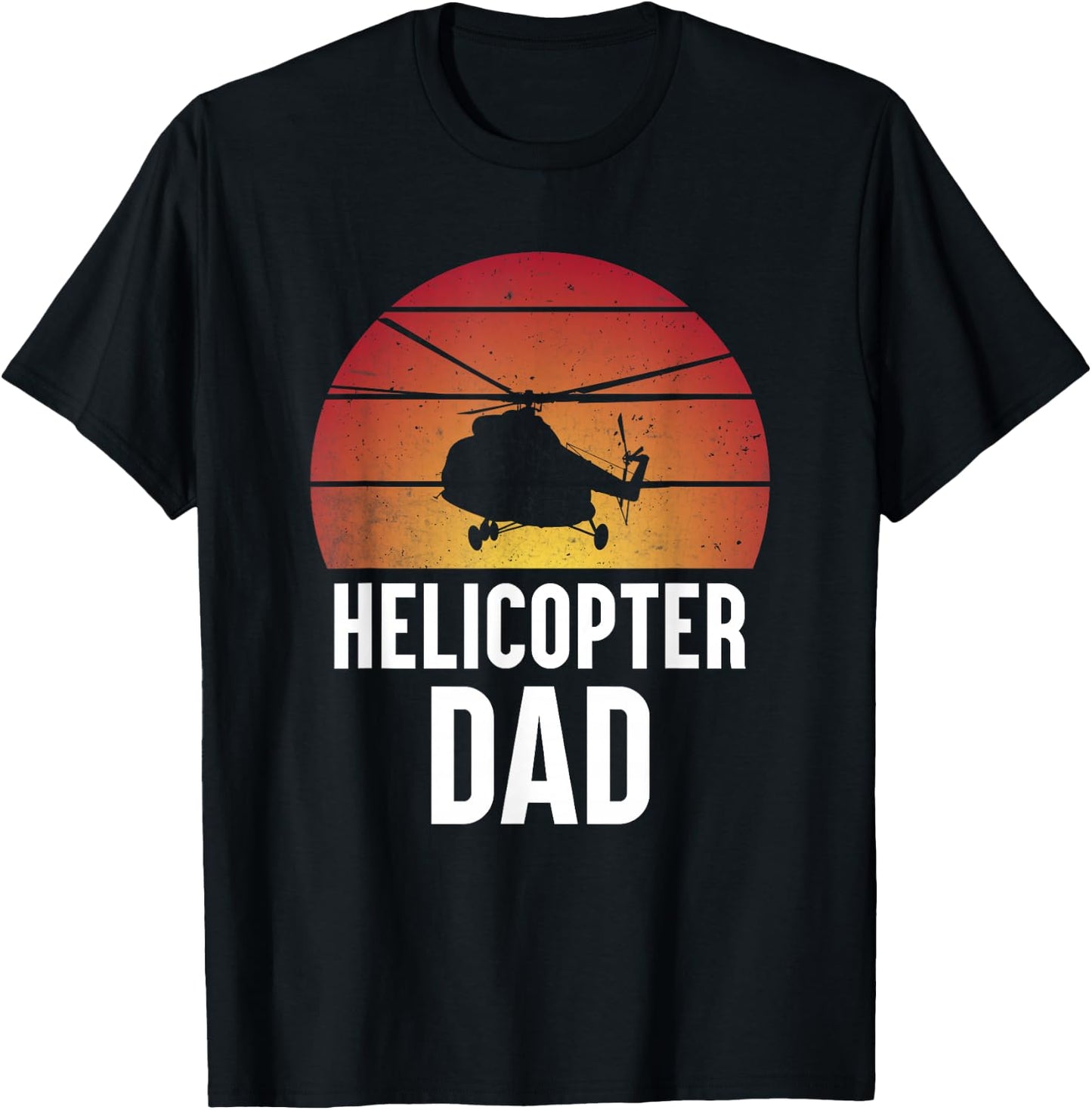 Helicopter Dad Men Boys Husband Aircraft Helicopter Pilot T-Shirt - T-Shirt | Black