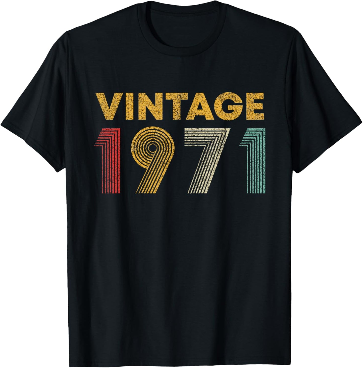 Vintage 1971 54th Birthday Gift Men Women 54 Years Old T-Shirt - T-Shirt | Black