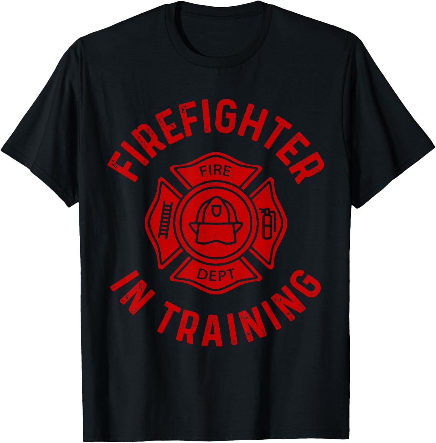 Firefighter In Training Fire Department Fireman T-Shirt - T-Shirt | Black
