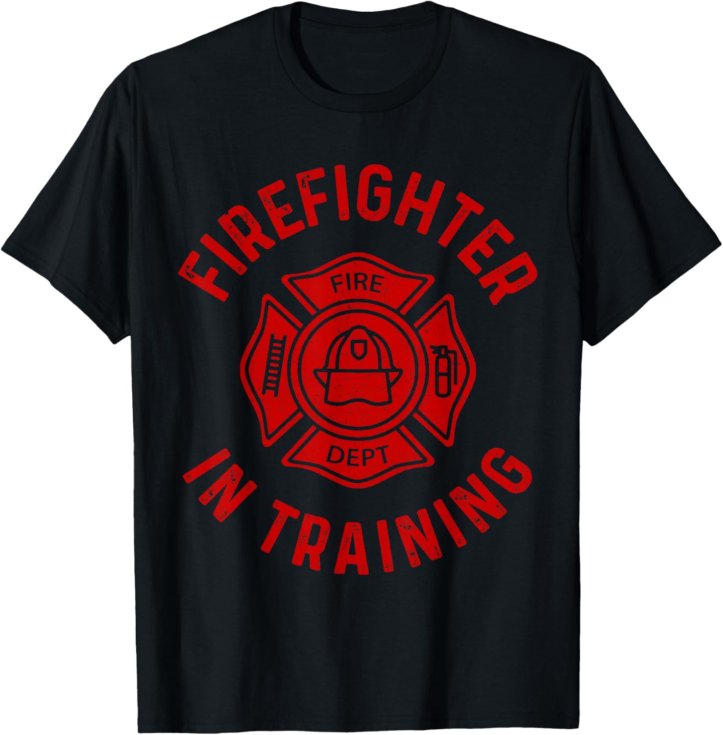 Firefighter In Training Fire Department Fireman T-Shirt - T-Shirt | Black