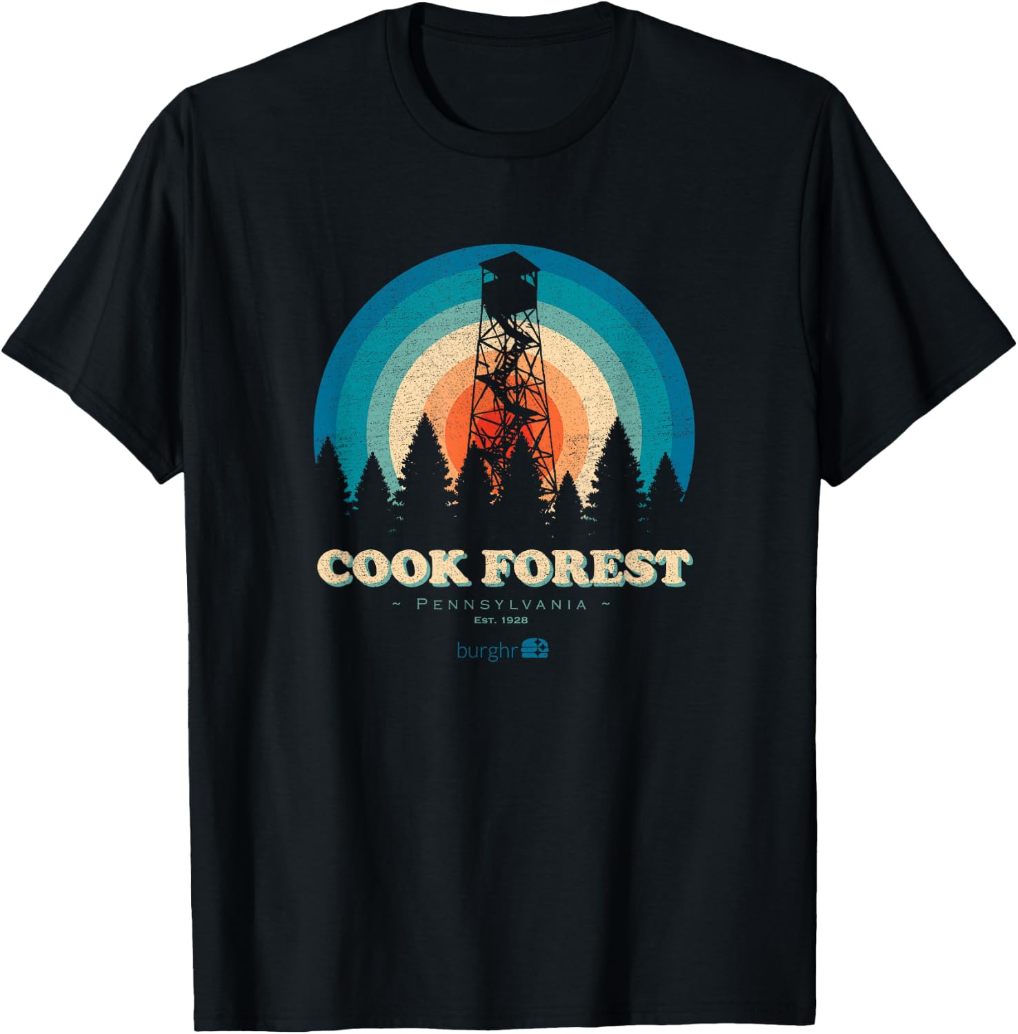 Cook Forest - Fire Tower T-Shirt - T-Shirt | Black