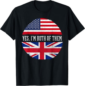 Half American Half British USA Flag United Kingdom Heritage Small T-Shirt - T-Shirt | Black