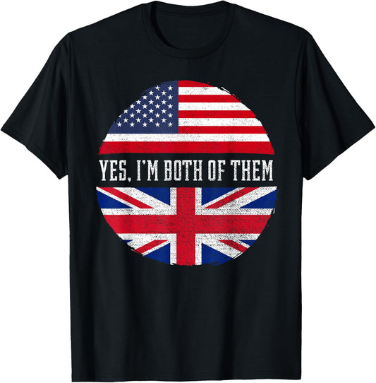 Half American Half British USA Flag United Kingdom Heritage Small T-Shirt - T-Shirt | Black