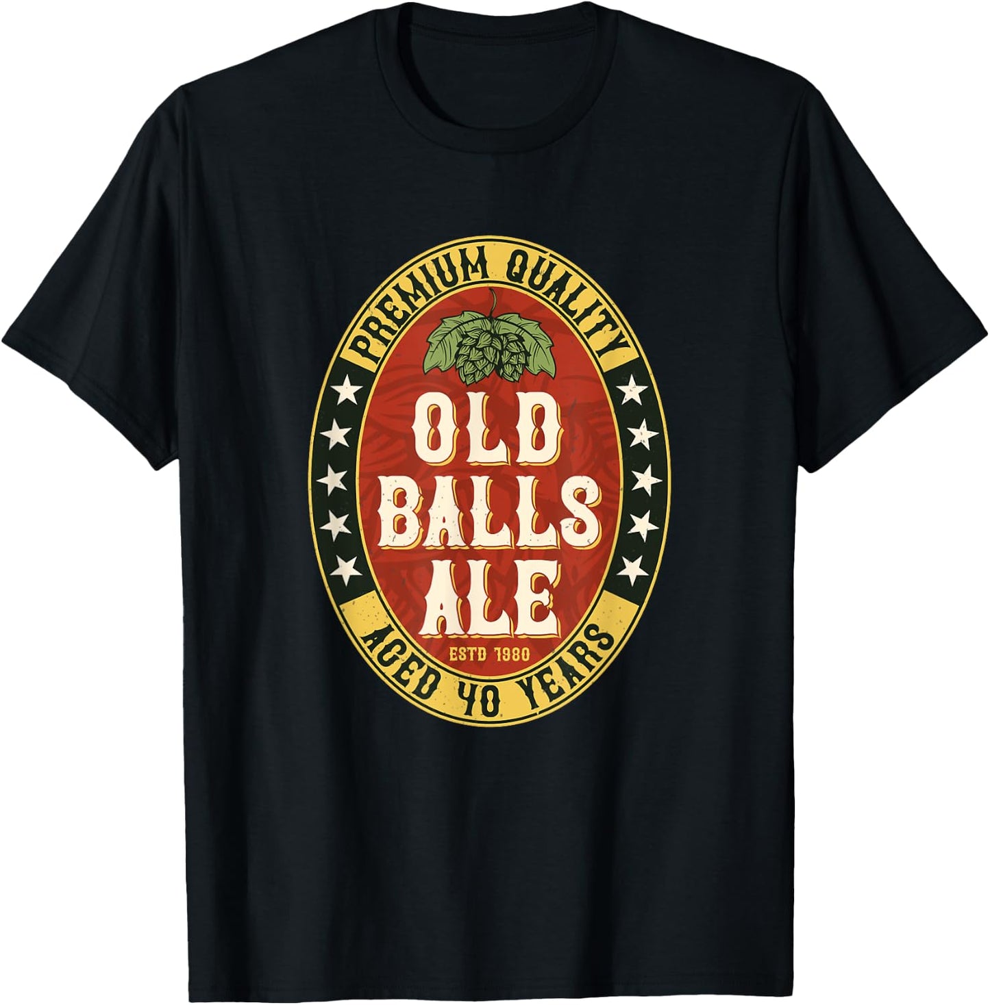 Over the Hill 40 Old Balls Club for Beer Lover T-Shirt - T-Shirt | Black