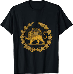 Shir o Khorshid, Lion and Sun, Symbol of Persia T-Shirt - T-Shirt | Black