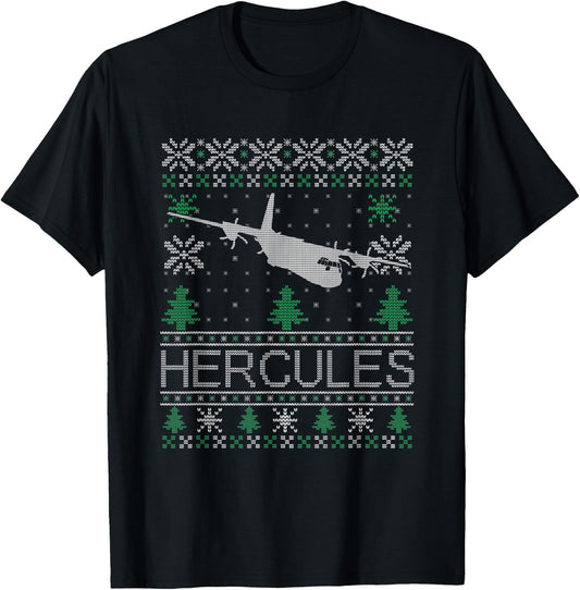 C-130J Ugly Christmas T-Shirt - T-Shirt | Black