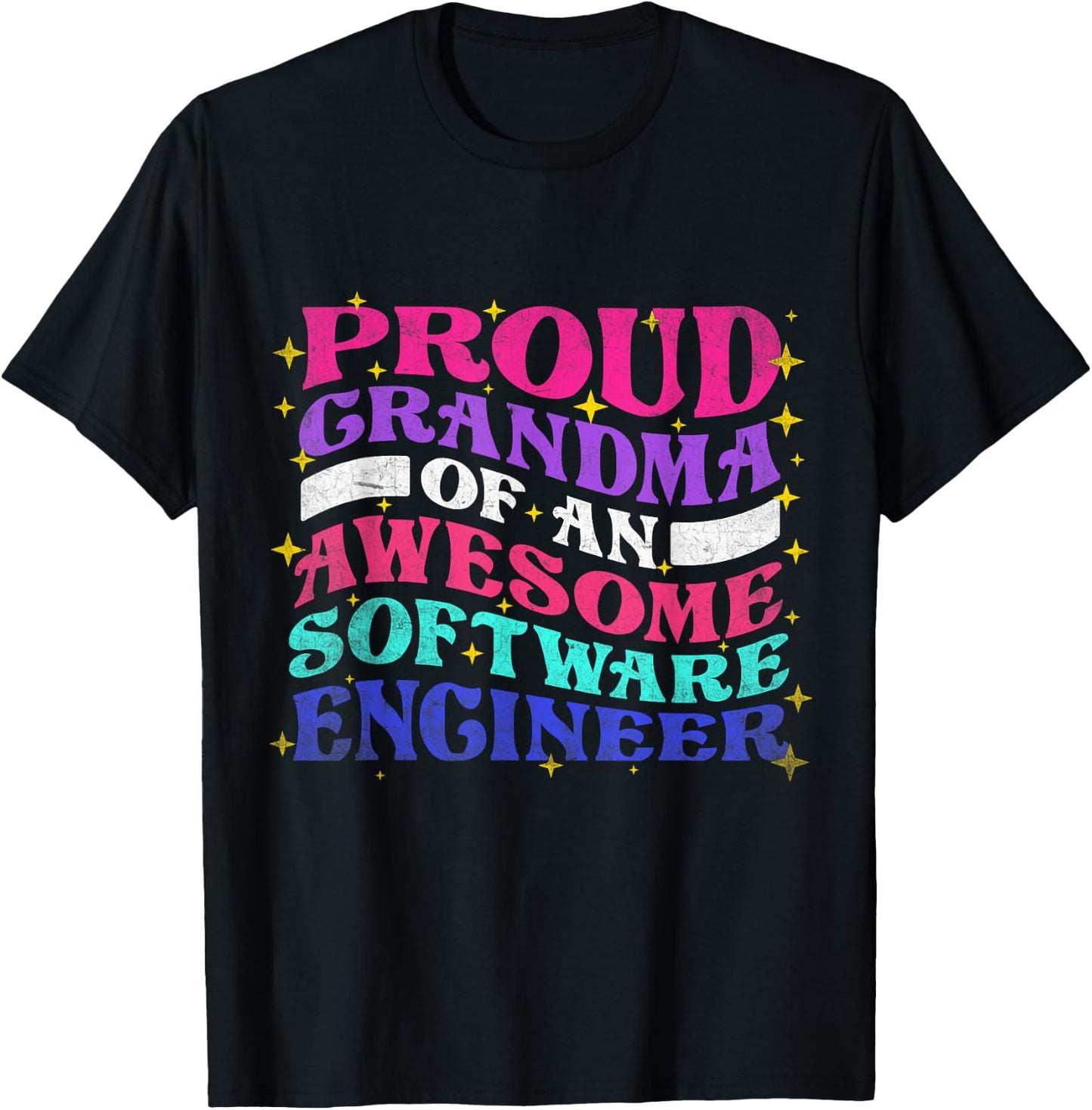 Proud Grandma Of Software Engineer Engineering Graphic T-Shirt - T-Shirt | Black
