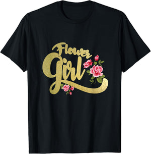 Flower Girl , Bride Groom Wedding Party Gift T-Shirt - T-Shirt | Black